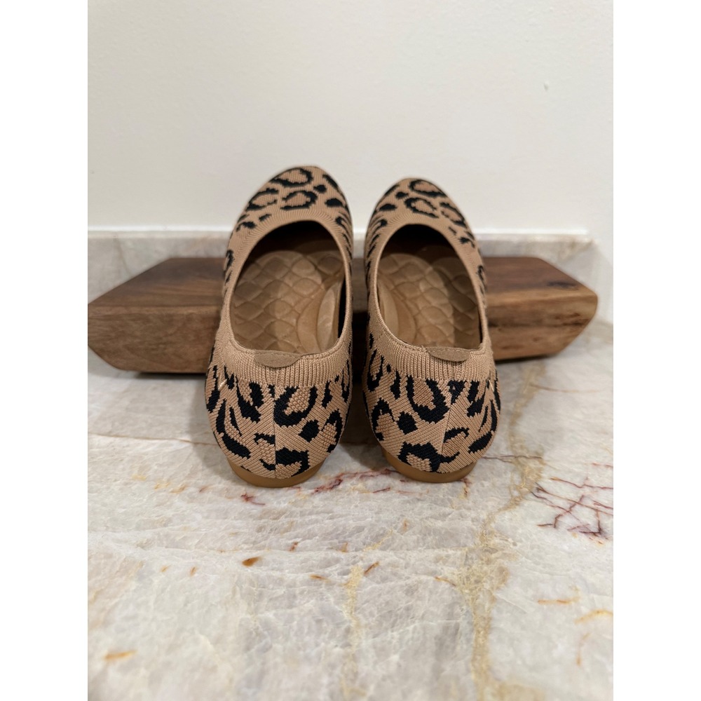 VIVAIA Claire Dark Leopard Knit Round Toe Ballet Flats Size 37 US 6.5 - Picture 8 of 10